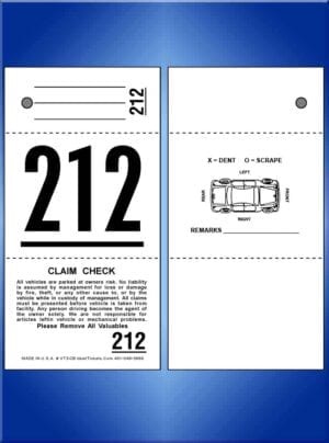 3-Part Valet Tickets With Car Diagram Back 1,000 #VT3-CB