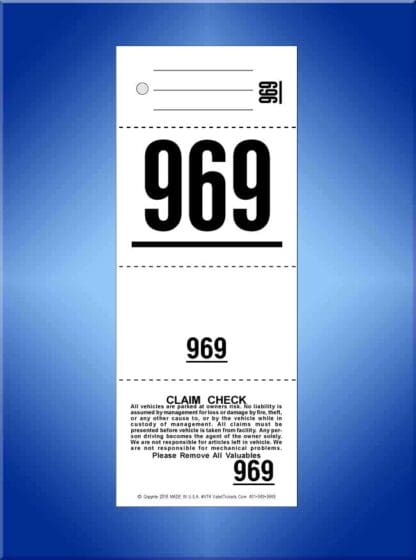 4 Part Standard Valet Ticket 1,000 #VT4