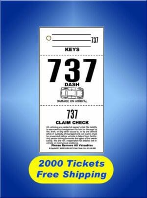 #AVT3-CF2 2,000 Tickets FREE Shipping Valet Ticket Special