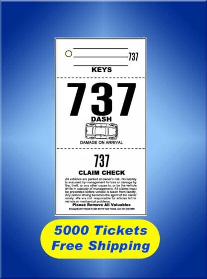 #AVT3-CF 5,000 Tickets FREE Shipping Valet Ticket Special