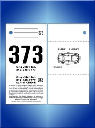 #CCVT3C-CB      3 Part Chicago Code Valet Tickets With Car Back