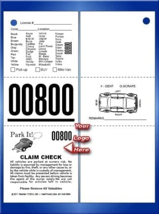 3 Part Custom Vehicle List - Car Back 1,000 #VT3CVL-CB