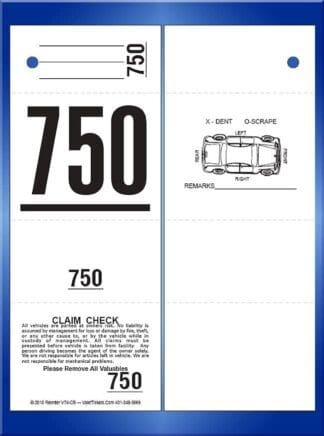 #VT4-CB 4 Part Ticket With Car Damage Diagram on Back 1,000