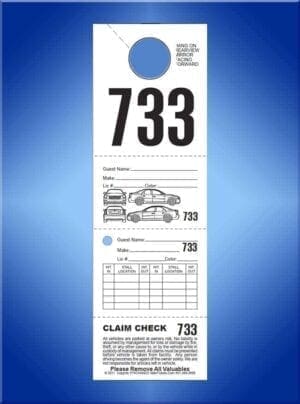 #VT4HAND (4 Part Hanging Valet Ticket with Location Boxes 1,000)