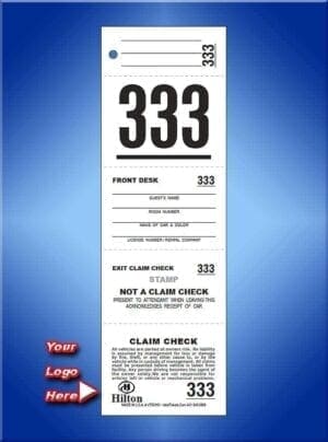 5 Part Custom Printed Hotel Ticket 1,000 #VT5CHO