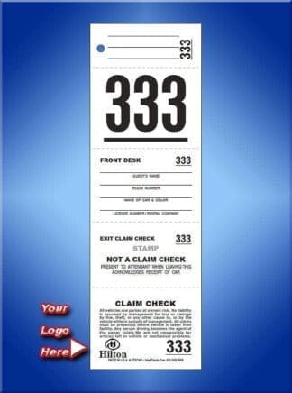 5 Part Custom Printed Hotel Ticket 1,000 #VT5CHO