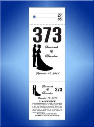 #WVT3-2                     3 Part Custom Wedding Valet Tickets