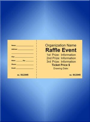 Raffle Tickets Large Black Ink  - 5 1/2 x 2 7/8 Design Your Own