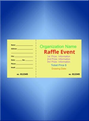 Raffle Tickets Large Color Ink - 5 1/2 x 2 7/8 - Design Your Own