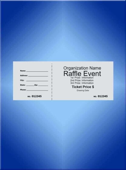 Standard Size Black Ink Raffle Tickets - Design Your Own